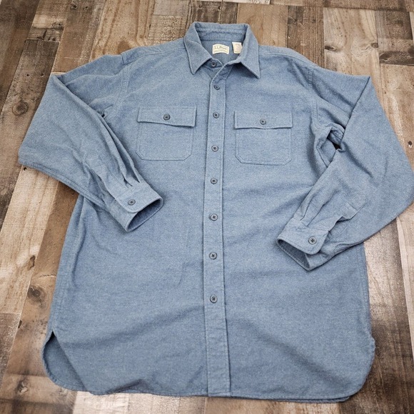 L.L. Bean Other - Vintage Mens LL Bean size LT Large Tall Chamoise Button Front Cotton Shirt